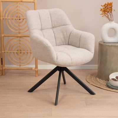 Sohome Draaibare Eetkamerstoel 'Almar' Bouclé, kleur Naturel