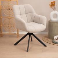 Sohome Draaibare Eetkamerstoel 'Almar' Bouclé, kleur Naturel - thumbnail