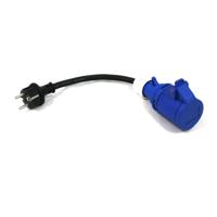 Qwatt Pro verloopsnoer randaarde stekker naar CEE contra - 3x2,5 qmm H07RN-F - IP44 - 0,3 meter - thumbnail