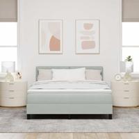 Boxspringbed met Matras met matras Lichtgrijs 160 x 200 cm Stof - thumbnail