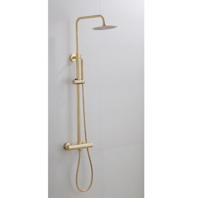 Opbouw Regendouche Set BWS Gold Ronde Hoofddouche 30 cm Mat Goud