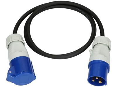 Max Hauri 163894 Stroom Verlengkabel Blauw, Zwart 1.5 m H07RN-F 3G 1,5 mm² Oliebestendig, UV-bestendig, Zuurbestendig