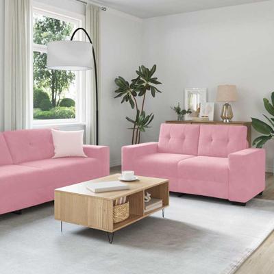 Bankstel 3 pcs Roze 221 x 80 x 80 cm Fluweel