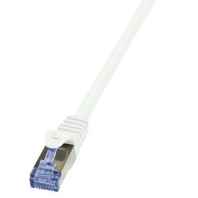 LogiLink CQ3051S RJ45 Netwerkkabel, patchkabel CAT 6A S/FTP 2.00 m Wit Vlambestendig, Snagless 1 stuk(s)