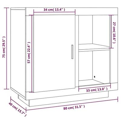 Dressoir 80x40x75 cm wit