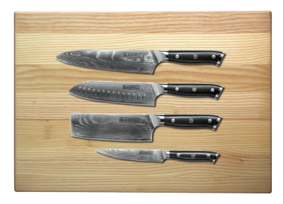 Blackwell Messenset Damascus 4-delig + GRATIS Blackwell Snijplank 50 x 40 x 4 cm