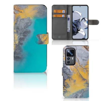 Xiaomi 12T | 12T Pro | Bookcase | Marble Blue Gold