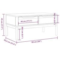 Salontafel FLORO 99x55,5x45 cm massief grenenhout wasbruin - thumbnail
