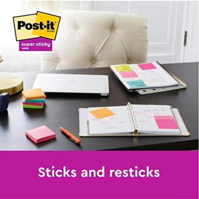 Post-it Super Sticky Z-notes Boost, 90 vel, ft 76 x 76 mm, geassorteerde kleuren, pak van 5 blokken