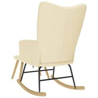 Schommelstoel met voetenbank stof crmekleurig - thumbnail