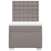 Boxspring met matras stof taupe 90x200 cm - thumbnail
