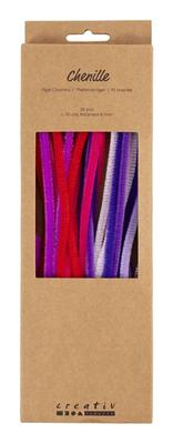 Creativ Company Chenille, l: 30 cm, dikte 6 mm, paars/roze harmonie, 25 stuk/ 1 doos