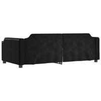 Slaapbank met onderschuifbed en lades 100x200 cm stof zwart - thumbnail