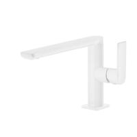 Wastafelmengkraan Tres Loft Colors 1-Hendel Uitloop Recht 15,5 cm Rond Mat Wit - thumbnail