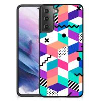 Samsung Galaxy S21 Plus Backcover Blokken Kleurrijk - thumbnail