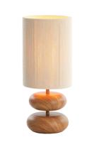Light & Living TafellampDanialo hout met crème 50cm - 1885543 - thumbnail