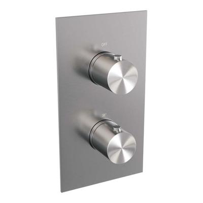 Brushed Edition 3-weg inbouwthermostaat met RVS geborsteld PVD