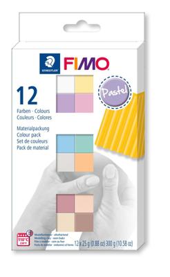 FIMO® soft, pastelkleuren, 12x25 gr/ 1 doos