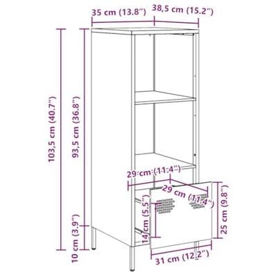 Hoge kast 35x39x103,5 cm staal olijfgroen Hoge kast 35x39x103,5 cm staal olijfgroen