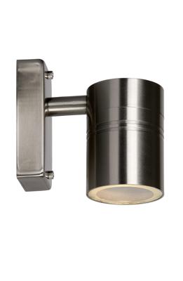 Lucide ARNE-LED - Wandspot / Wandlamp Binnen/Buiten - Ø 6,3 cm - LED - GU10 - 1x5W 2700K - IP44 - Mat chroom Lucide ARNE-LED - Wandspot / Wandlamp Binnen/Buiten - Ø 6,3 cm - LED - GU10 - 1x5W 2700K - IP44 - Mat chroom