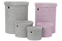 Veelzijdige mand DKD Home Decor Grijs Roze Polypropyleen 42 x 42 x 52,5 cm 4 Kg - thumbnail