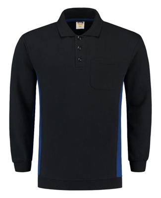 Tricorp polosweater Bi-Color - Workwear - 302001 - marine blauw/koningsblauw - maat M