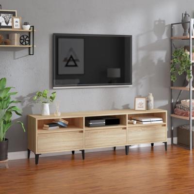 Tv-meubel 150x30x44,5 cm bewerkt hout sonoma eikenkleurig Tv-meubel 150x30x44,5 cm bewerkt hout sonoma eikenkleurig