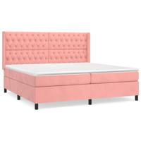 Boxspring met matras fluweel roze 200x200 cm - thumbnail