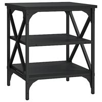 Bijzettafels 2 st 40x42x50 cm bewerkt hout zwart - thumbnail
