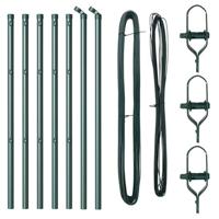 VidaXL Afrasteringspaal 7 pcs groen staal - thumbnail