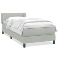 Boxspring met matras fluweel lichtgrijs 80x220 cm - thumbnail
