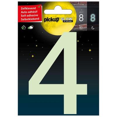 Glow in the dark Nummer 4 - 100 mm zelfklevend. Glow in the dark Nummer 4 - 100 mm zelfklevend.