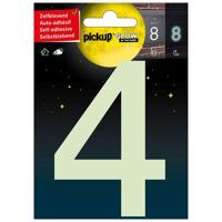 Glow in the dark Nummer 4 - 100 mm zelfklevend. - thumbnail