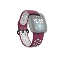 Hama Sportpolsband Voor Fitbit Versa3/Sense Ademend Universeel Bordeaux/grijs - thumbnail