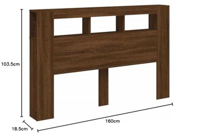 Hoofdeinde met LED 160x18,5x103,5 cm bewerkt hout bruineiken Hoofdeinde met LED 160x18,5x103,5 cm bewerkt hout bruineiken