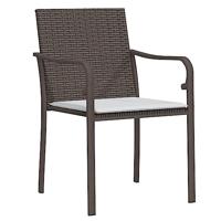 Tuinstoelen 2 st met kussens 56x59x84 cm poly rattan bruin - thumbnail
