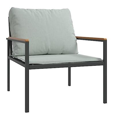 4-delige Loungeset met kussens staal antracietkleurig