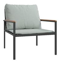 4-delige Loungeset met kussens staal antracietkleurig - thumbnail