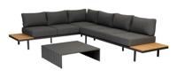 WOOOD Loungeset 'Bari' Polywood, kleur Antraciet - thumbnail