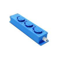 Snoercentrale blauw 3x stopcontacten 16A 230V met wartel M20 Keraf 104468 slagvast - thumbnail