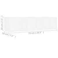 Cd-wandschap 75x18x18 cm bewerkt hout wit - thumbnail