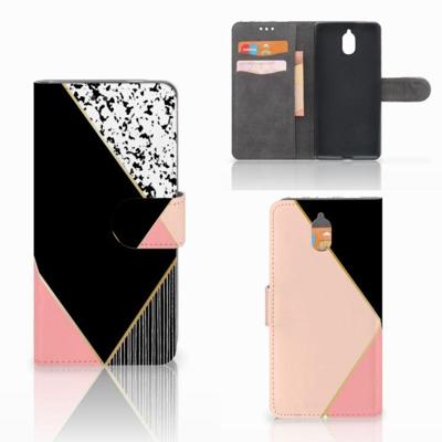 Nokia 3.1 (2018) | Book Case | Zwart Roze Vormen