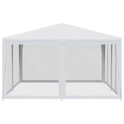 Partytent met 8 mesh zijwanden 4x4 m HDPE wit