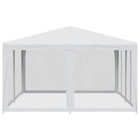 Partytent met 8 mesh zijwanden 4x4 m HDPE wit - thumbnail