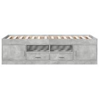 Slaapbank met lades zonder matras 100x200 cm betongrijs - thumbnail