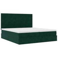 Ottoman bed met matrassen 160x200cm fluweel donkergroen - thumbnail