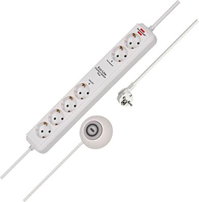 Brennenstuhl Eco-Line stekkerdoos Comfort Switch Plus EL CSP 24 6-voudig wit 1,5m H05VV-F 3G1,5 2 permanente, 4 schakelbare externe voetschakelaar -