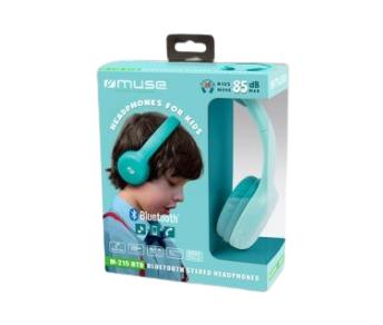 Muse M-215 BTB hoofdtelefoon/headset Hoofdtelefoons Draadloos Hoofdband Muziek Bluetooth Blauw