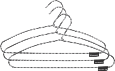 Brabantia Soft Touch Kledinghangers Gestreept 3 Stuks Zwart/Wit