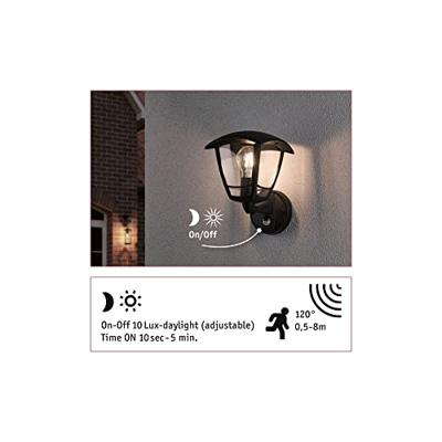 Paulmann 94647 LED-buitenlamp met bewegingsmelder (wand) E27 Zwart Paulmann 94647 LED-buitenlamp met bewegingsmelder (wand) E27 Zwart